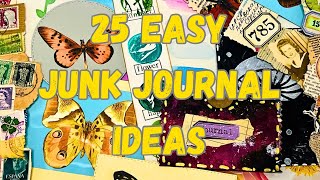 25 SIMPLE JUNK Journal Ideas | Quick and Easy EMBELLISHMENTS |