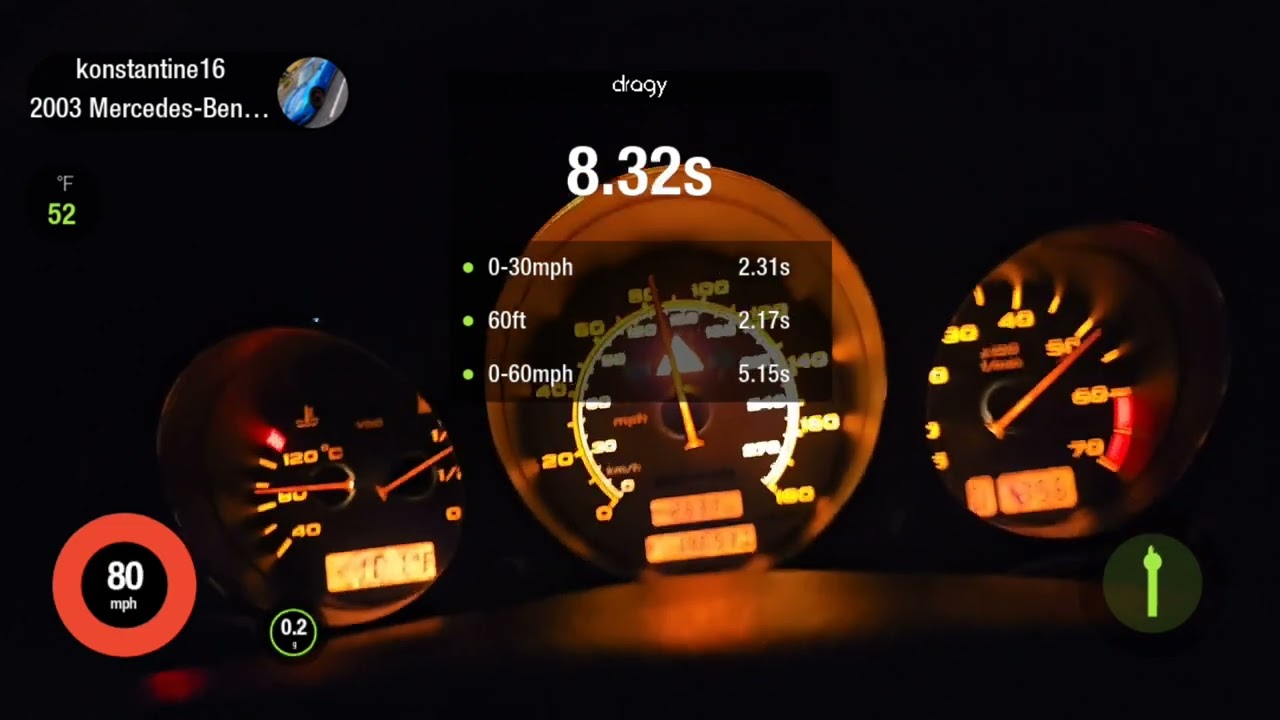 slk32 amg 0-60 acceleration and quarter mile dragy stock