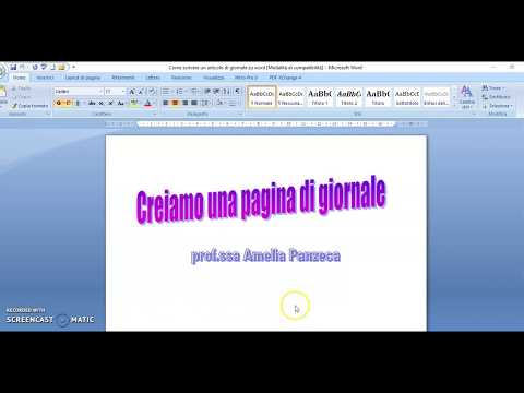 Video: Come si scrive un formato giornale?