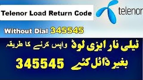 How to Reverse Telenor easy load.