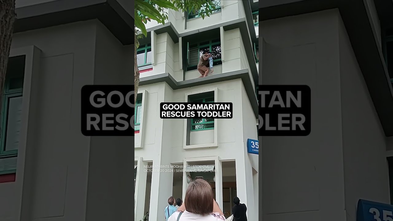 Good Samaritan Rescues Toddler Seen Standing On Narrow Ledge