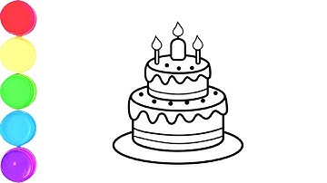 How to Draw Birthday Cake🎂 || Easy Drawing Birthday Cake Step by Step🎈 || Drawing For Kids & Toddler