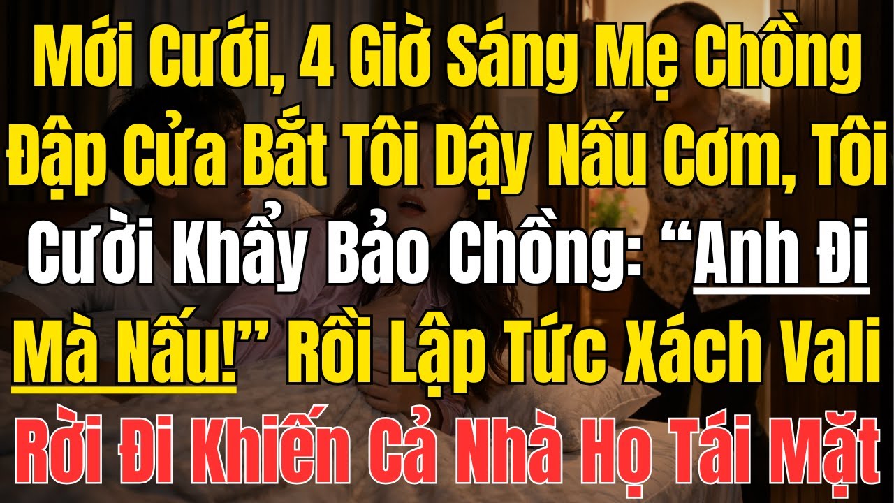 Mới Cưới, 4 Giờ Sáng Mẹ Chồng Đập Cửa Bắt Tôi Dậy Nấu Cơm, Tôi Cười Khẩy Bảo Chồng: “Anh Đi Mà Nấu!”