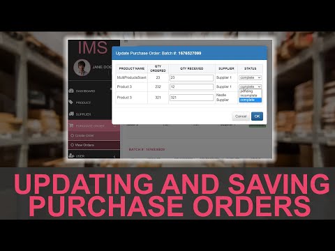PHP Project: How to Update Data and Save Purchase Orders using PHP PDO and MYSQL Database - PART II