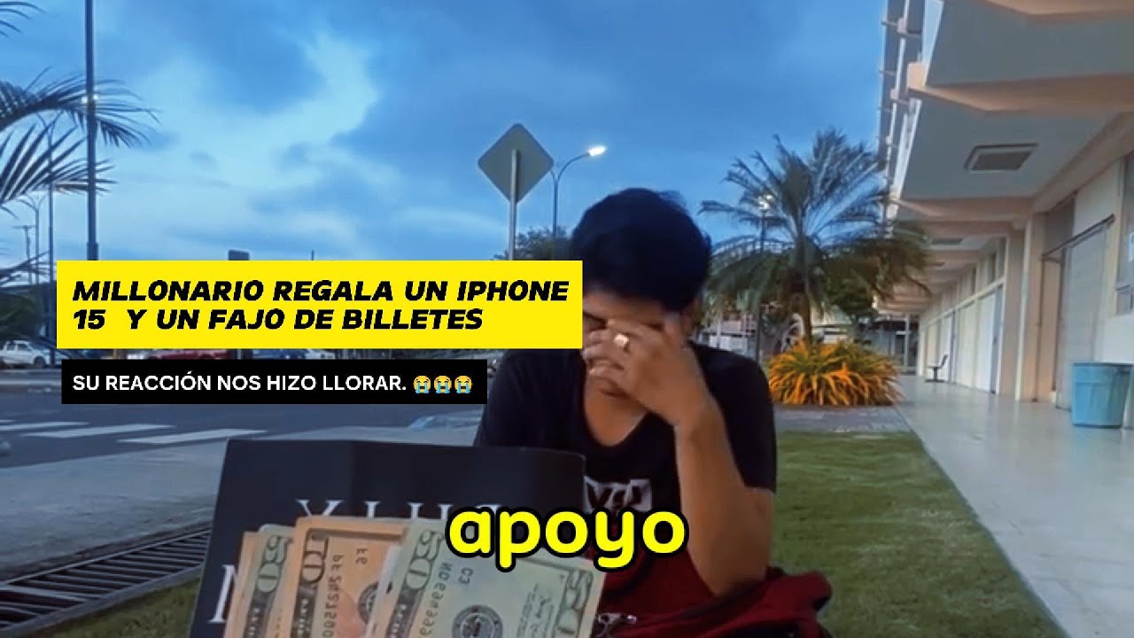 Millonario regala un iPhone 15 📱 y un fajo de billetes a estudiante y