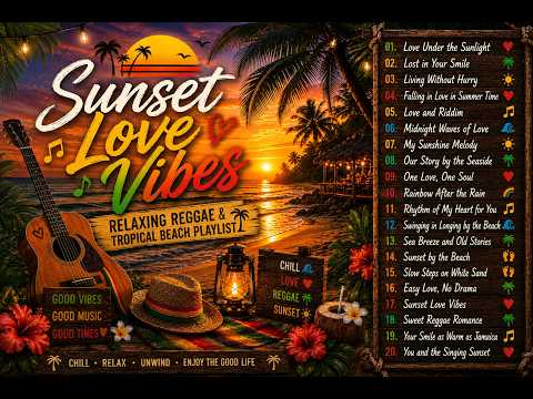 Sunset Love Vibes 🌴 Relaxing Reggae & Tropical Beach Playlist