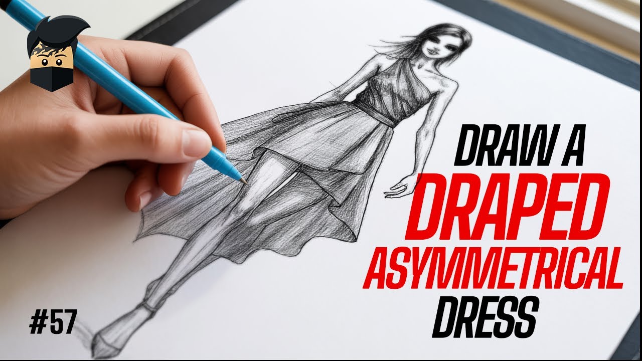 How to Draw a Fashion Model in an Asymmetrical Dress