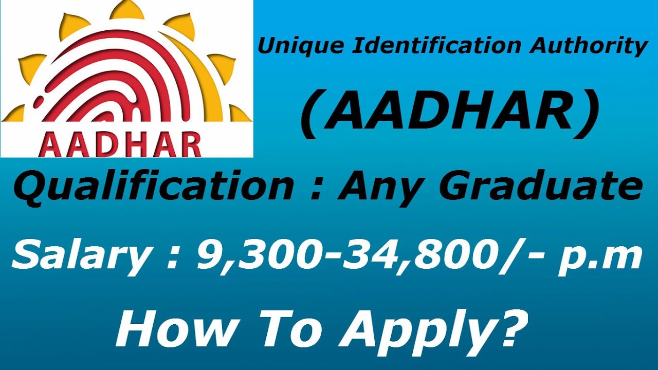 AAdhar Recruitment for Assistant, Section Officer - YouTube
