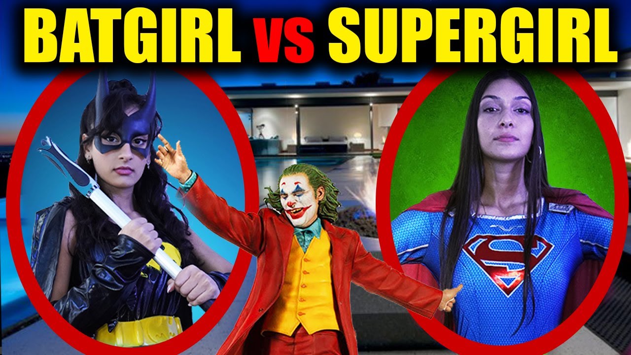 Если увидите БЭТГЁРЛ против СУПЕРГЁРЛ, БЕГИТЕ! (Джокер и Харли вломились на вечеринку!)