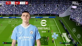 EFOOTBALL PES 2024 PPSSPP ORIGINAL PS5 On Android& ISO BEST Graphics Offline