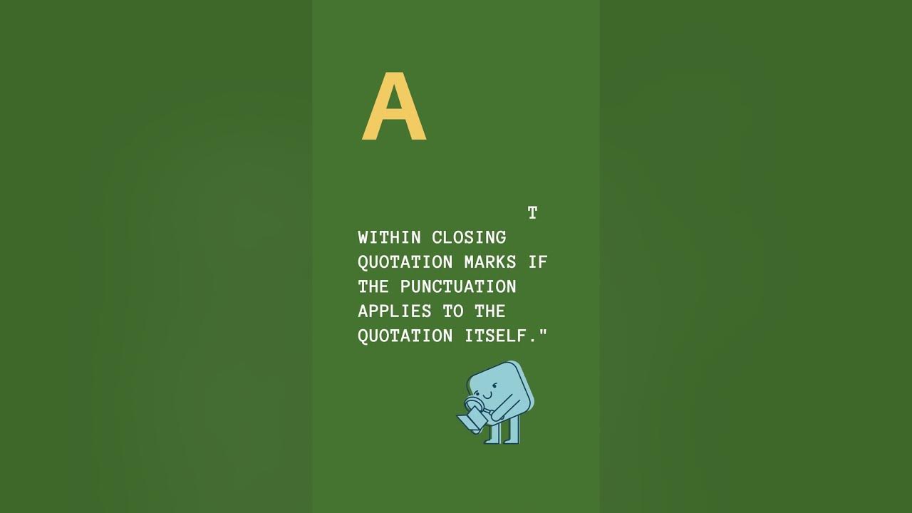 Does Punctuation Go Inside or Outside Quotation Marks? YouTube