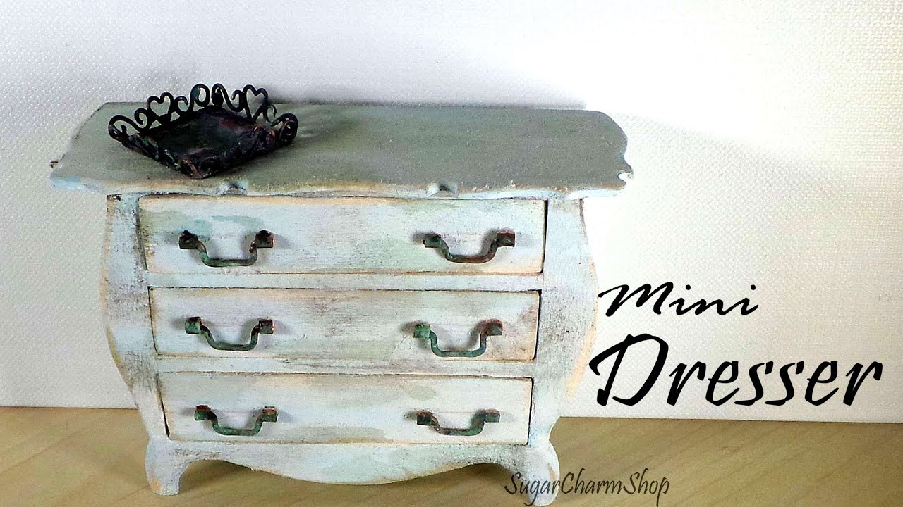 Miniature Furniture; Vintage Dresser Tutorial - Dolls 