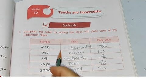 Tenths and Hundredths Chapter -10 || Class 5th Maths || Workbook Arya publishers