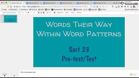 WTW W/W Sort 23 Pretest/Test