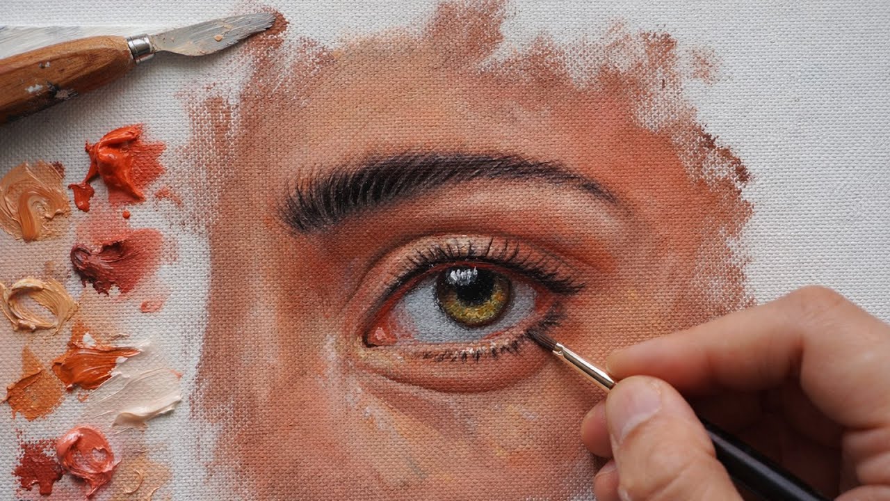 How to Mix Perfect Skin Tones for Realistic Eye Painting with Acrylic | Debojyoti Boruah