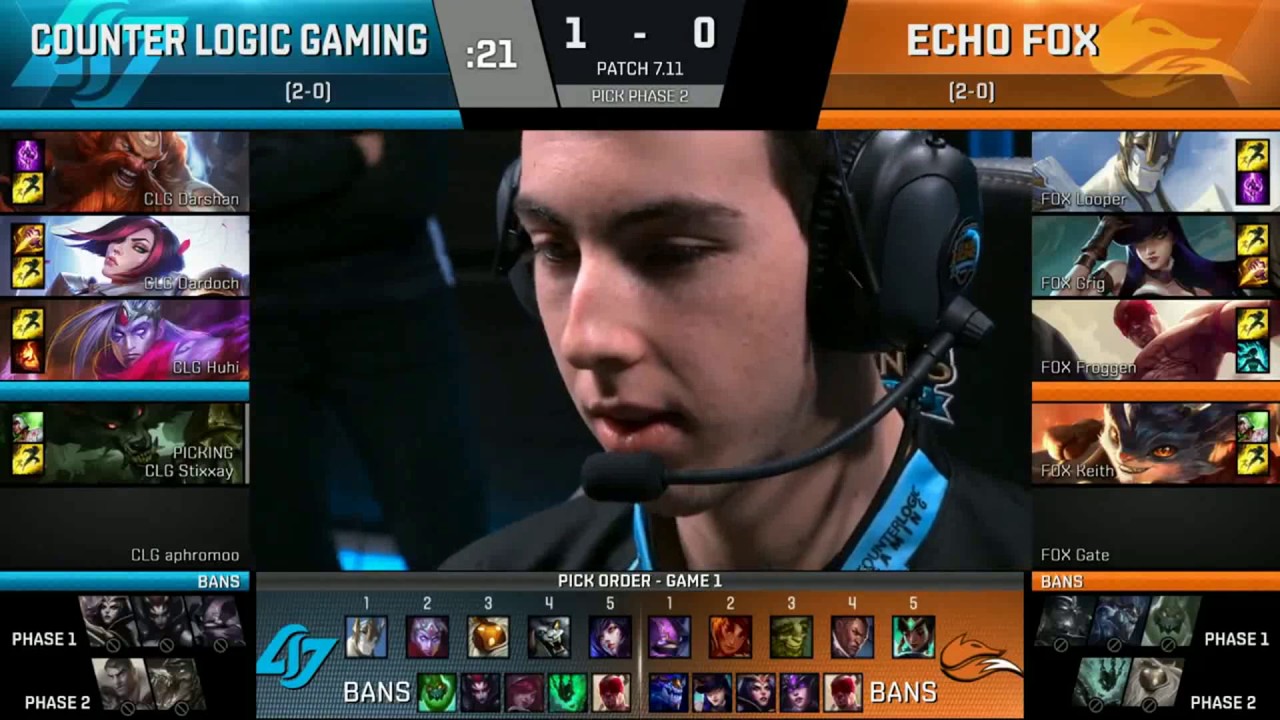 FOX vs CLG, Game 2   NA LCS 2017 Summer    Echo Fox vs Counter Logic Gaming G21
