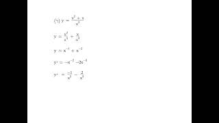 Differentiating powers with negative indices