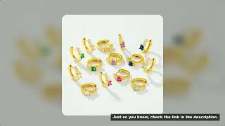 ANDYWEN 925 Sterling Silver Light Blue 8mm Huggies Middle Hoops Earring Special Crystal Zircon Pierc