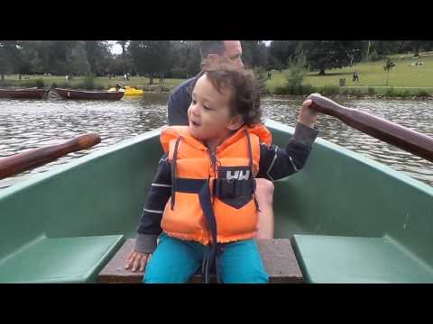 Neiklai sings Row Row while rowing the boat!haha
