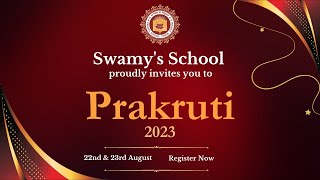 Your Talent, Your Stage: Register for Prakruti 2023 | Swamy's School