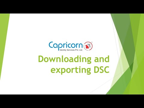 Downloading and Exporting DSC Certificates | Digital Signature | Capricorn CA