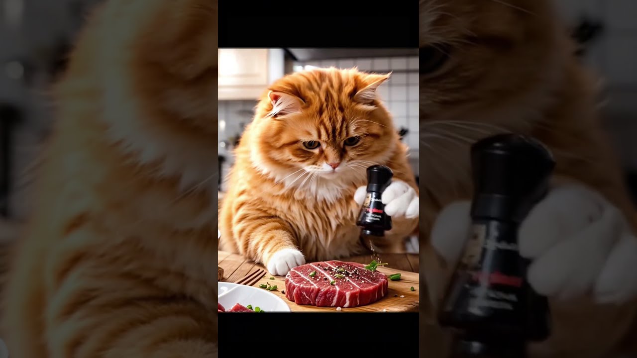 When An Orange Cat Becomes A Chef Steak Is On The Menu Ai