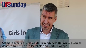GIGA Rep, Chris Fabian at the official opening of a computer laboratory in Hwange