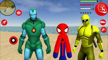 Süper Kahraman Çöp Adam - Amazing Spider-StickMan Rope Hero Gangstar Crime #1 - Android Gameplay