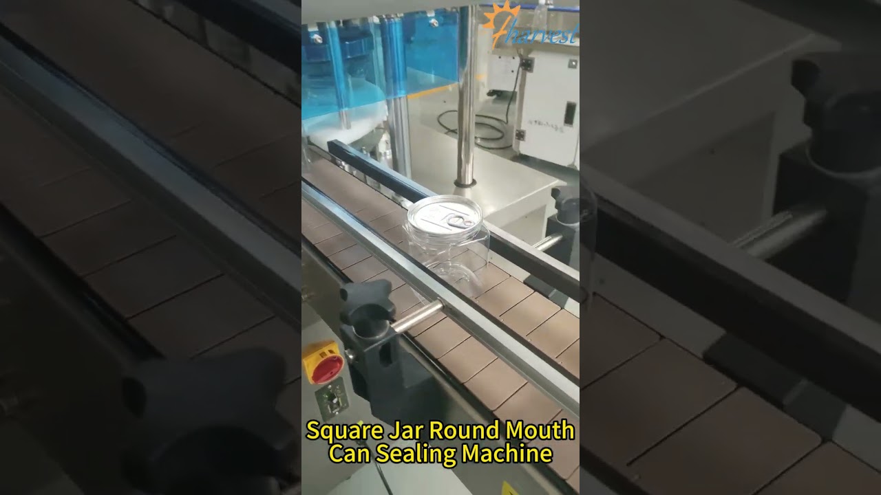 Square Jar Sealing Machine - Auto Round Mouth Plastic Can Sealer for Food Industry 
