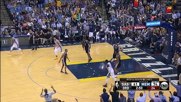 NBA, playoff 2017, Spurs vs. Grizzlies, Round 1, Game 3, Move 43, Mike Conley, 3 pointer