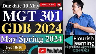 MGT301 GDB Solution 2023/ MGT301 GDB 2024 /MGT301 GDB Solution Spring  2024/MGT301 GDB 2024 Solution