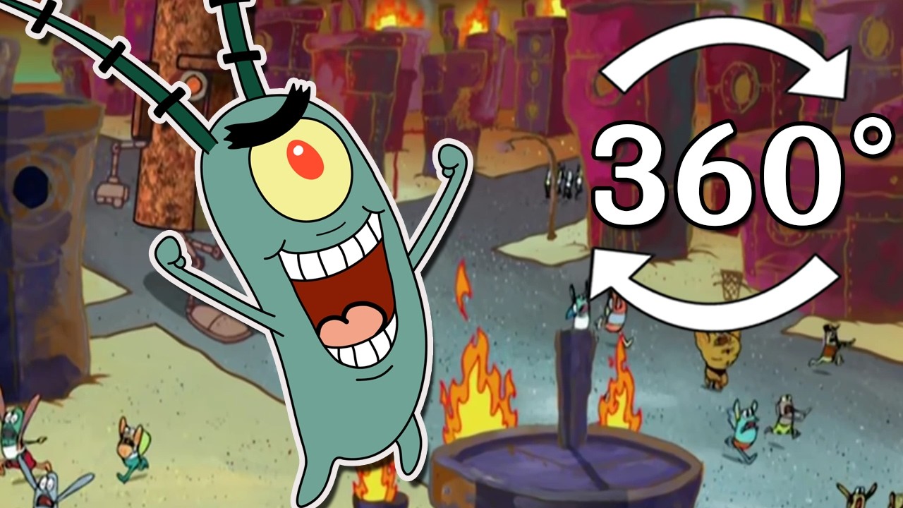 Giant Plankton Attacks! 360° VR Battle for the Krabby Patty Formula
