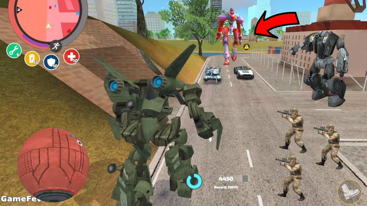 Rope Hero: Vice Town (Transformer Airplane Fight Guard Robot Car) Cave Robots - Android Gameplay HD