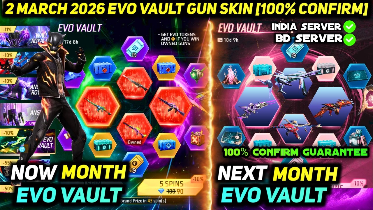 100% *CONFIRM* NEXT MARCH MONTH EVO VAULT FREE FIRE 2026  | NEW EVO GUN SKIN FF 2 MARCH EVENT