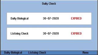 RA360 Daily Biological/Daily Checks