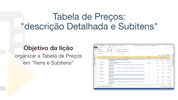 Vídeo Tutorial de PriMus - Tabela de Preços: "descrição detalhada e Subposições" - ACCA software
