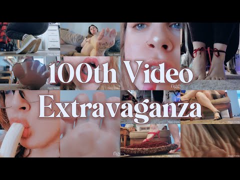 100th Video Extravaganza!! 100+ clips of what you love: Toes, Soles, Trample, Lips, Eating & more! 💗