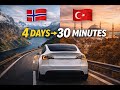 🇳🇴 Norway to 🇹🇷 Turkey (Türkiye) | 4 Days Driving a Tesla → 30-Minute Timelapse