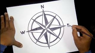 How to draw a Compass / easy drawing for beginners