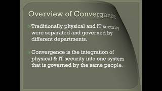 Security Convergence   Ethan Worthy
