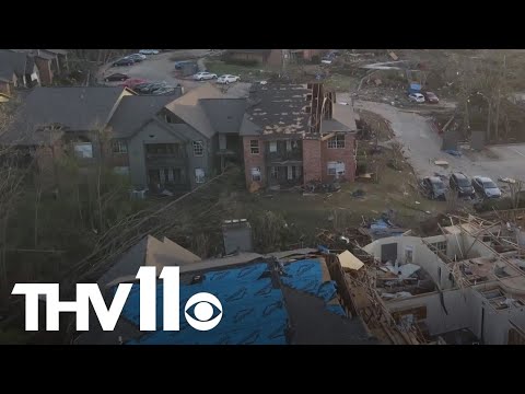 Aerial views show extent of damage from tornadoes - YouTube