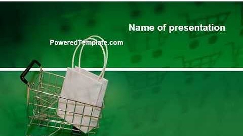 Shopping Cart With White Bag PowerPoint Template by PoweredTemplate.com