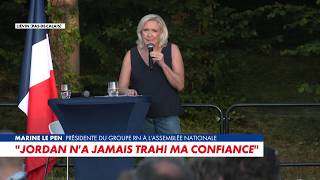 Marine Le Pen: "I would support Jordan Bardella with great conviction and great confidence"