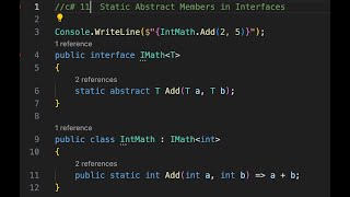 c# 11  Static Abstract Members in Interfaces