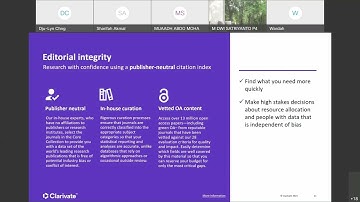 Library Outreach FSSM&FTKKI  Web of Science Mrs  Dju Lyn, Clarivate
