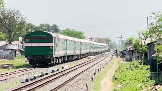 The Longest Train In Bangladesh Railway 758/Down Drutojan Express After Crossing Leaving Raninagar