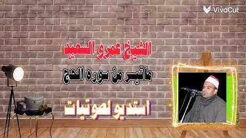 الشيخ عمرو السعيد القارئ بجمهورية مصر العربية ماتيسر من سوره الحج