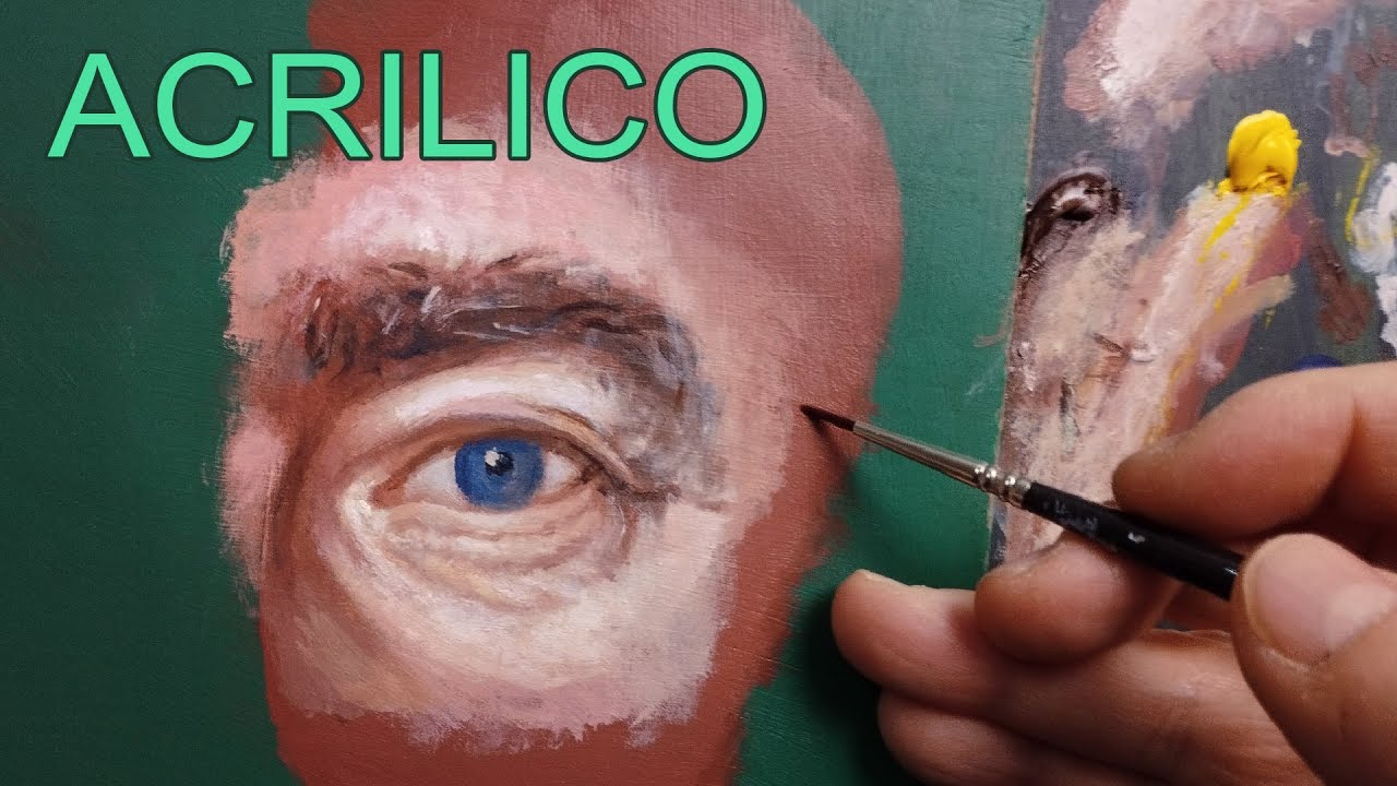 Dipingere l'occhio con i colori acrilici. La luce dell'incarnato