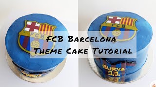 How to make a FCB barcelona theme cake | Football theme cake tutorial | Sweet Arts screenshot 5