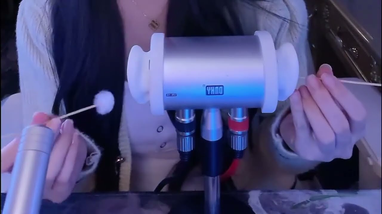 10 Triggers Ear Cleaning ASMR: Feather, Cotton Swabs, Puff & Air Blowing / 1Hr (No Talking)